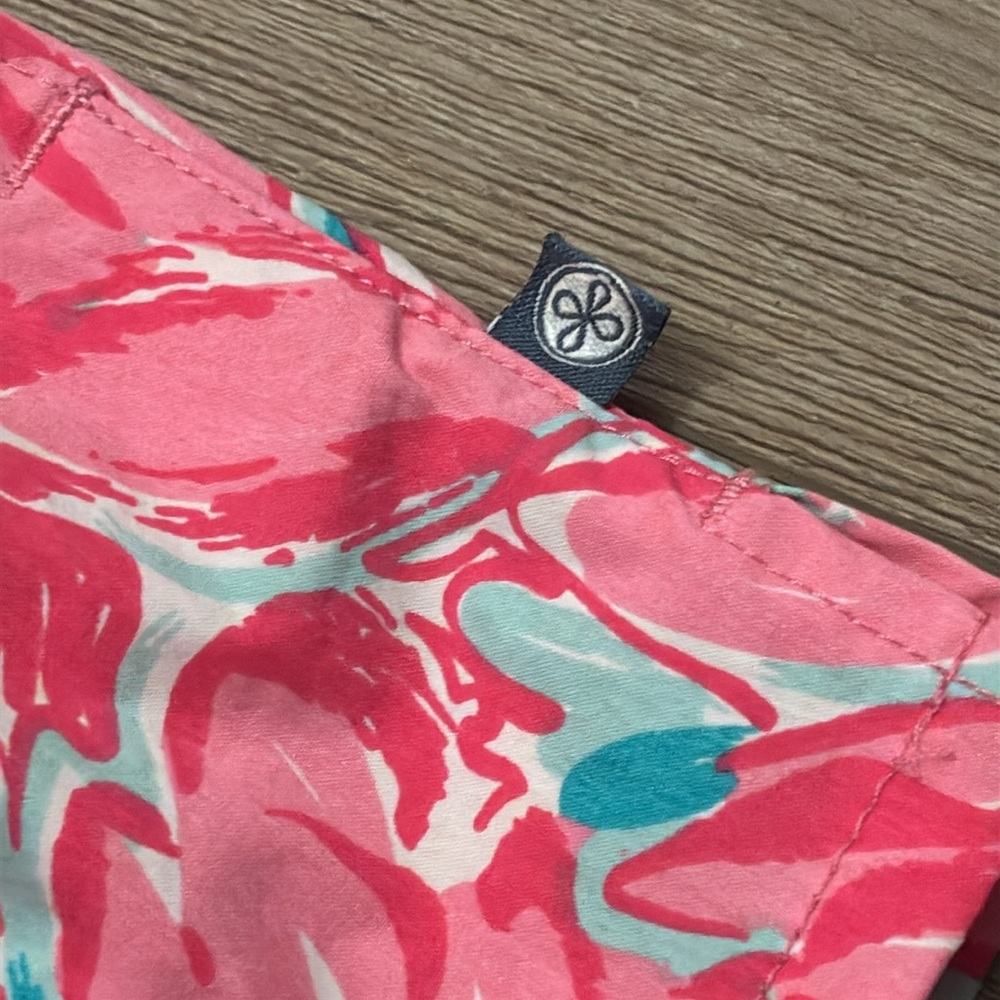 LAUREN JAMES Pink Tulip Print Pull On Shorts Size Medium Med M Women - Picture 4 of 7